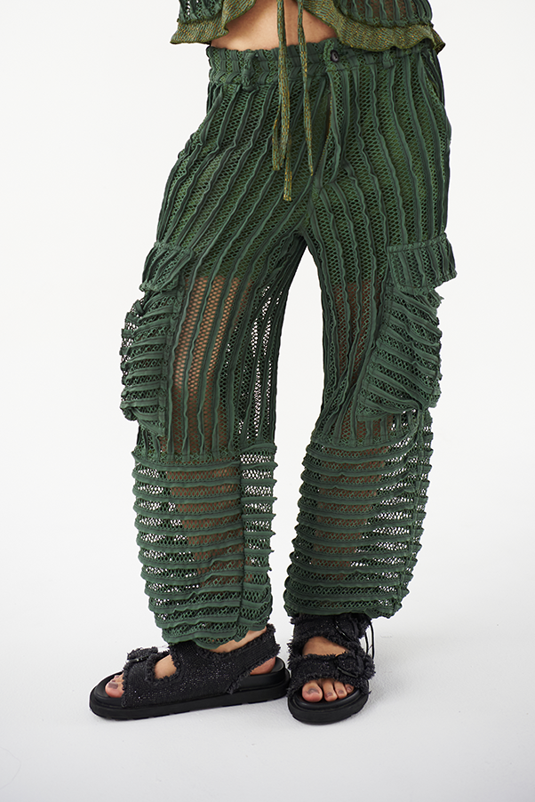 Midnight Cargo Pants - In Green Leaves