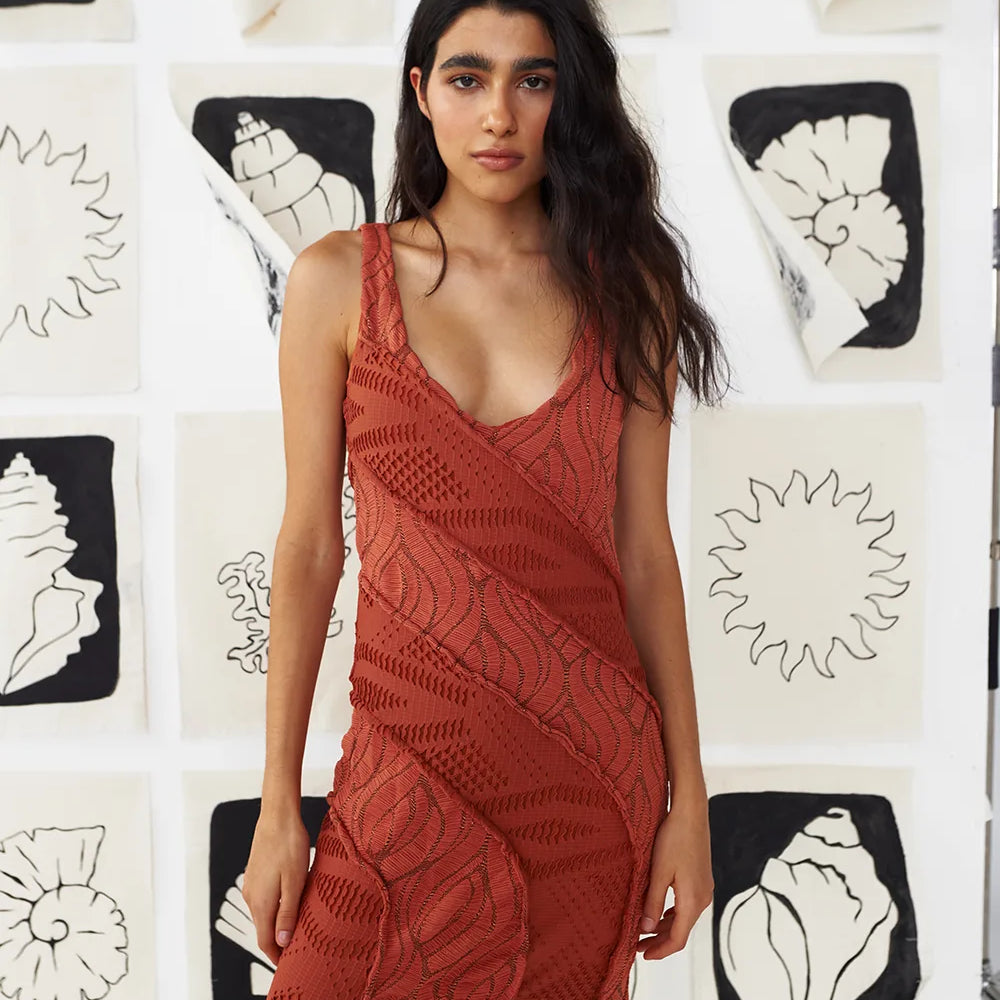 
                  
                    Waves In Terracota Dress
                  
                