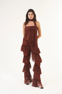 Flower Romance Top In Brown