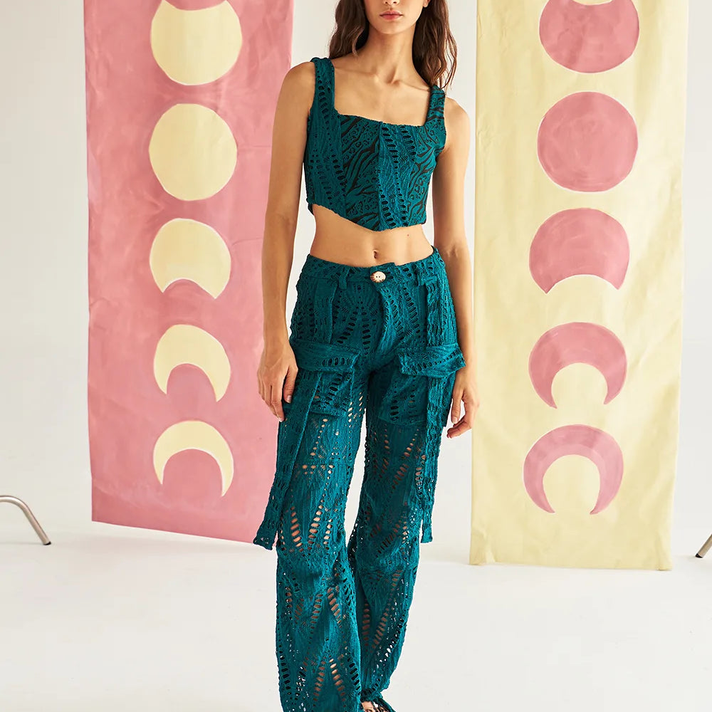 
                  
                    Go Wild & Dance Aqua Teal Cargo Pants
                  
                