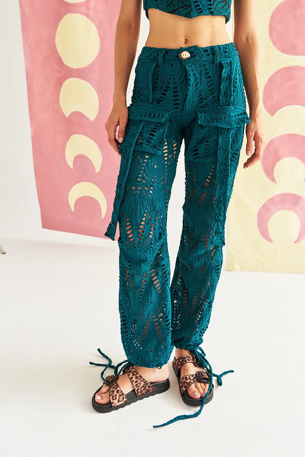 Go Wild & Dance Aqua Teal Cargo Pants