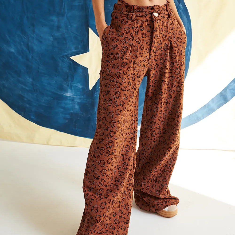 Moonlight Dancing Pants In Animal Brown