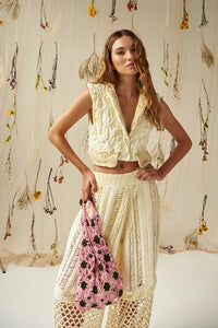 Peace & Love Vest In Butter