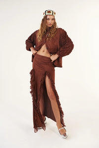 Petal Amour Skirt In Brown