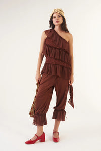 Romance Dance Affair Pants In Brown