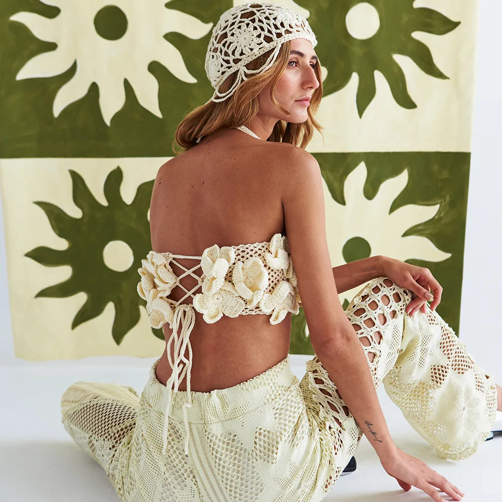 
                  
                    Wild Flowers Bandeau Top In Ivory
                  
                