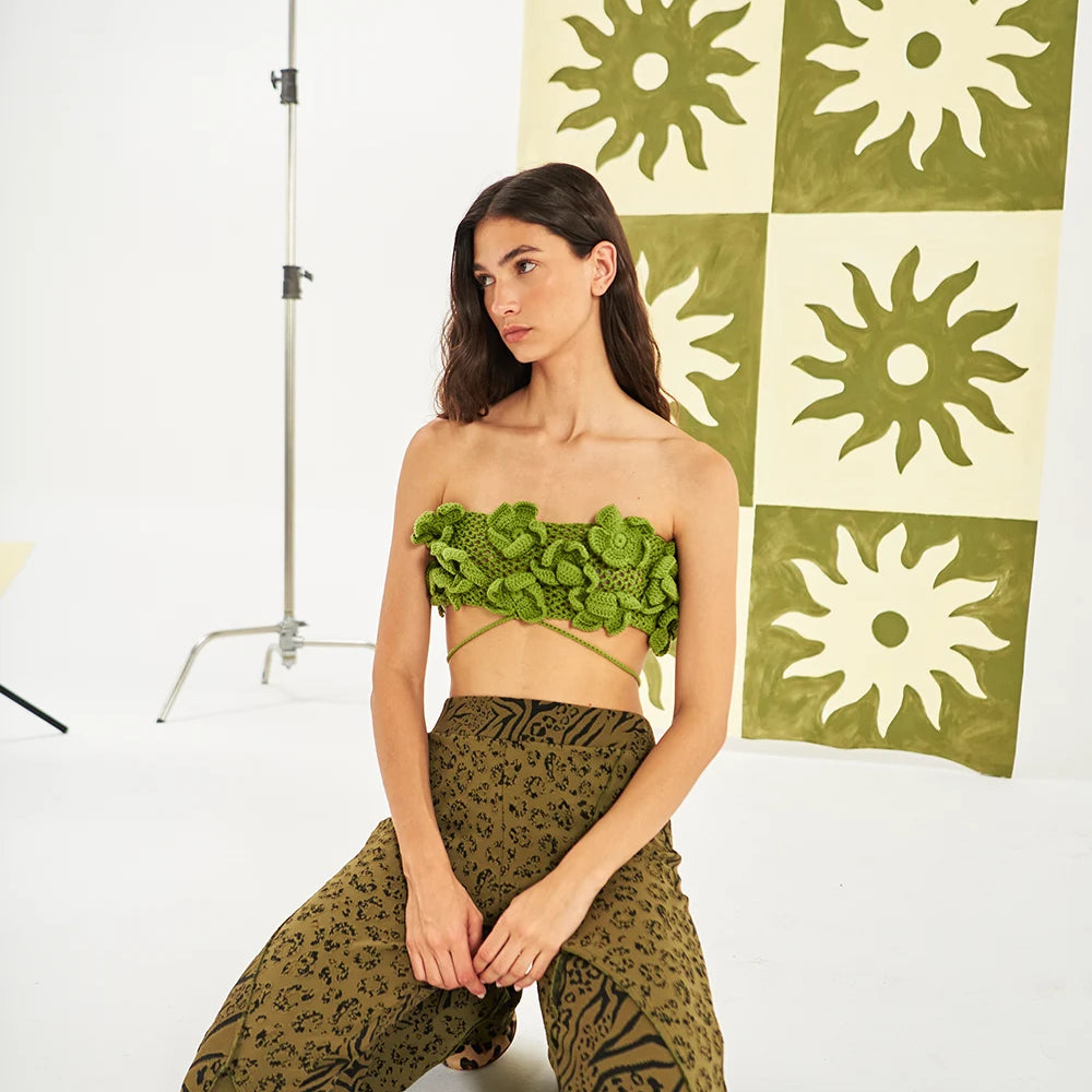 
                  
                    Wild Flowers Bandeau Top In Pistachio
                  
                